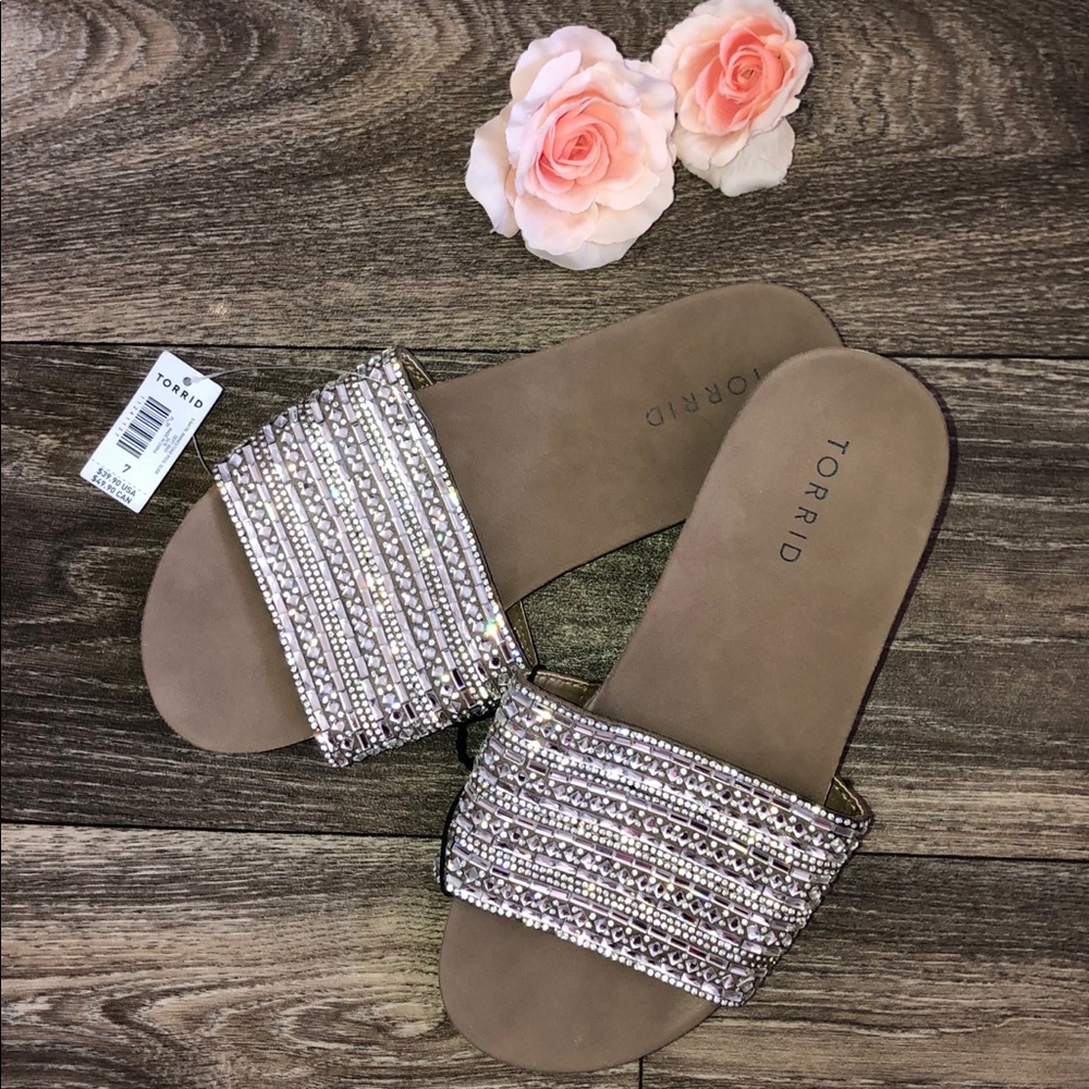 Torrid Rhinestone Pool Slides